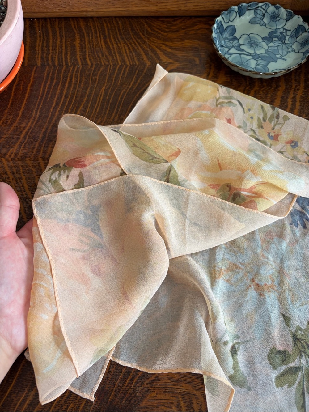 Ellen Tracy Silk Floral Silk Scarf - Picture 4 of 6